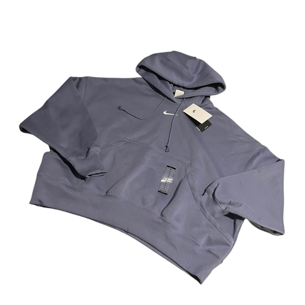 Nike Sportswear Phoenix Fleece Oversized Pullover Hoodie Sweatshirt Medium Blue - Picture 2 of 11